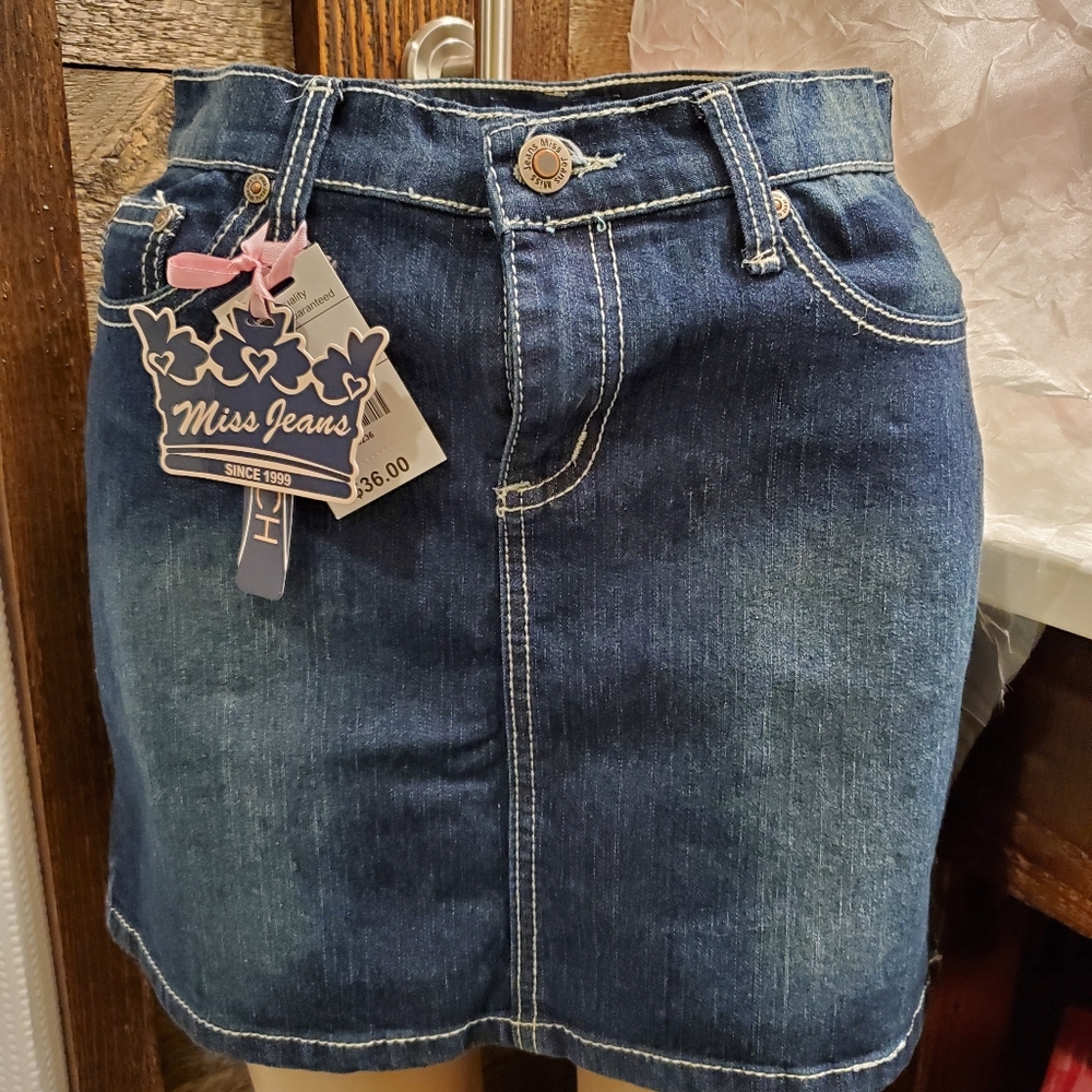 Miss Jeans Denim Mini Skirt 26 Waist Blue Jean